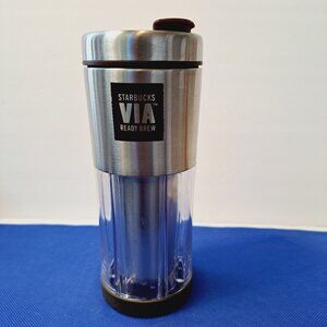 Starbucks VIA Ready Brew Stainless Steel Travel Tumbler Mug 10 oz. 2009